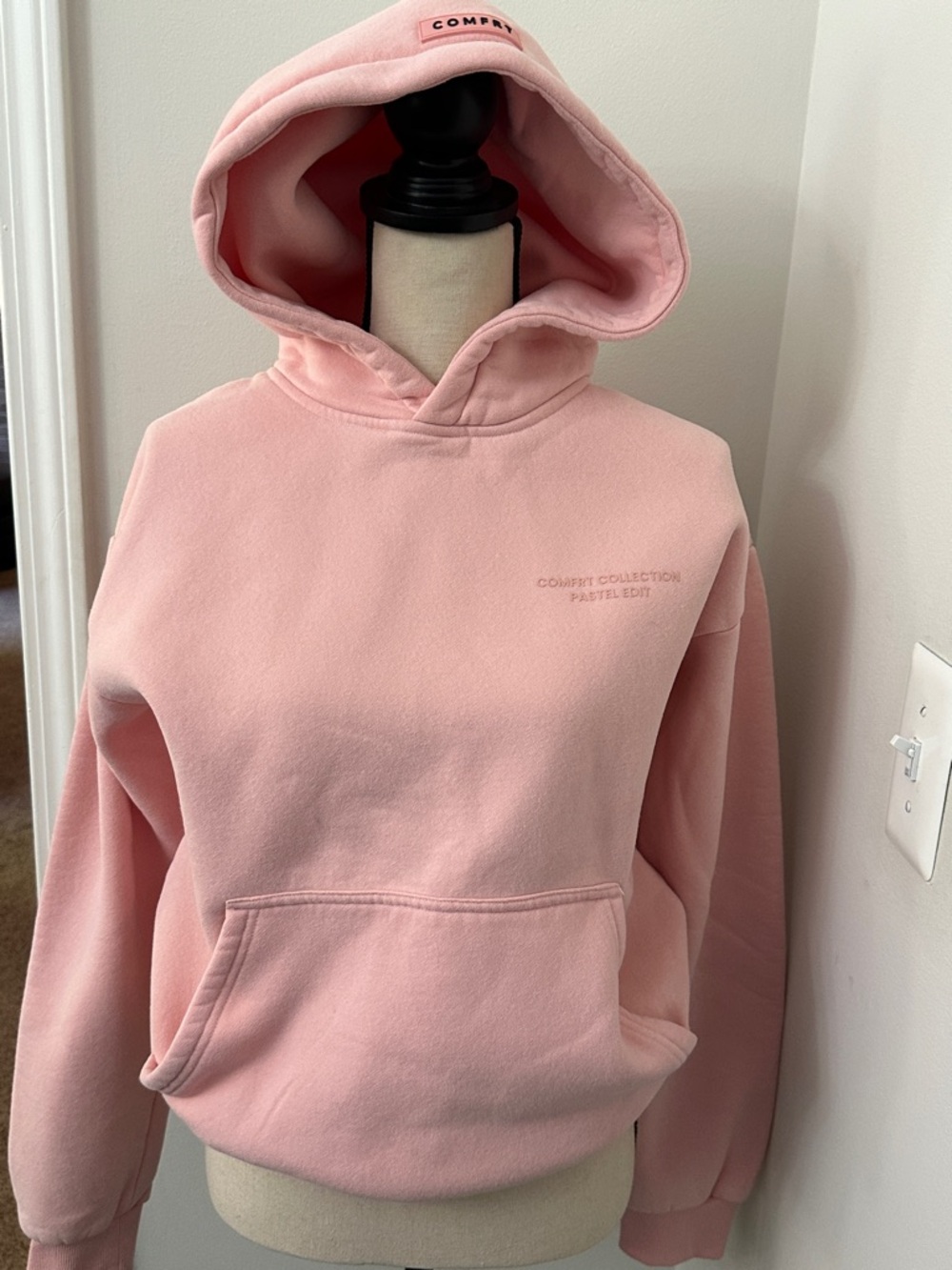 Comfrt Pink Pullover Hoodie - Soft Pastel Pink